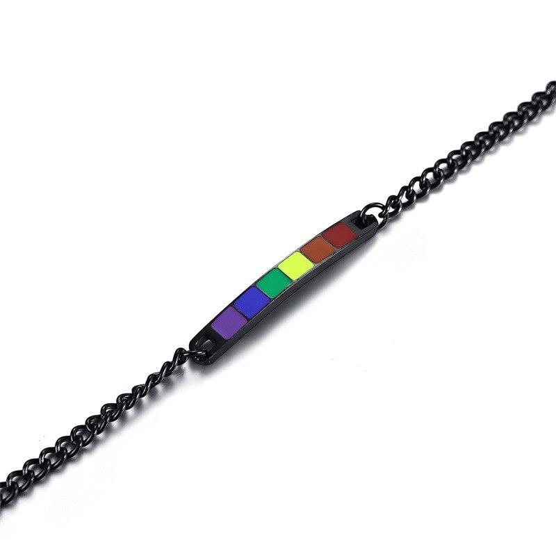 Fxm  lb22 sieraden voor dames verjaardag roos veel hart metaal kleur regenboog titanium staal heren armband