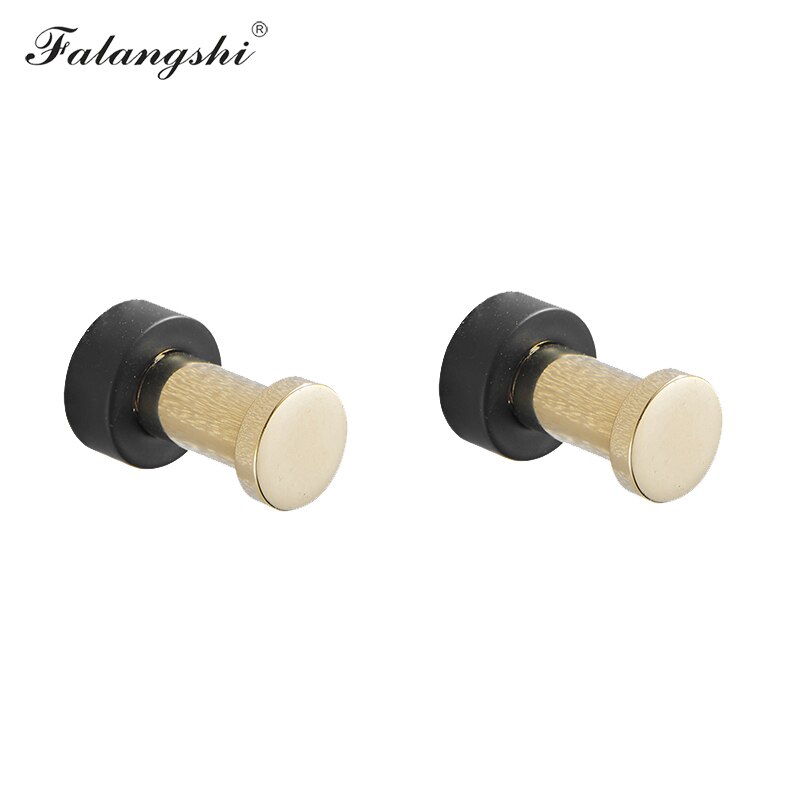 Wieszaki mosiężne wieszak na ubrania gospodarstwa domowego mała dekoracja Rustproof wieszak na ręcznik wieszak na płaszcze wieszak na klucze akcesoria łazienkowe WB8123: 2pcs Black and Gold