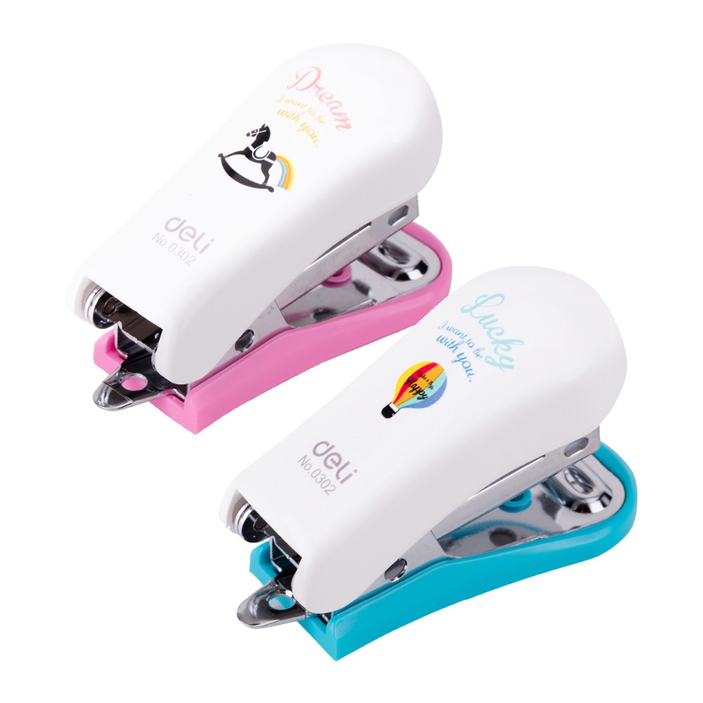 12#Mini remover lovely Stapler Set Cartoon Office School Supplies Staionery Paper Clip Binding Binder Book Sewer