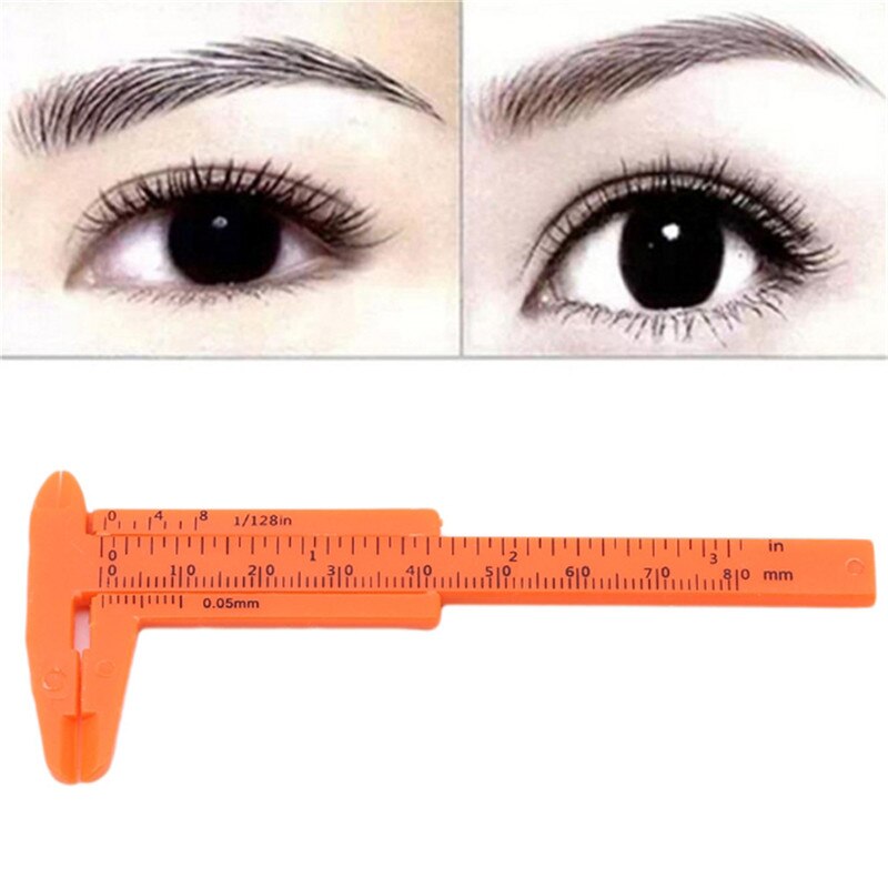 1 ud. Regla para cejas semipermanente reutilizable herramienta para medir cejas regla guía para cejas herramientas de maquillaje Microblading: orange