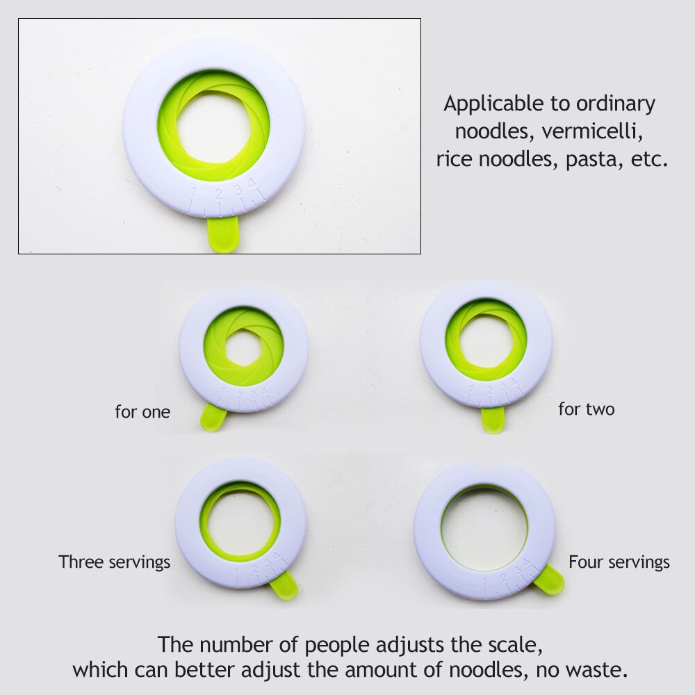 Medidor limitador de Pasta de espagueti 3.1in, herramienta de control de porciones ABS, medidor de fideos ajustable, utensilios de cocina