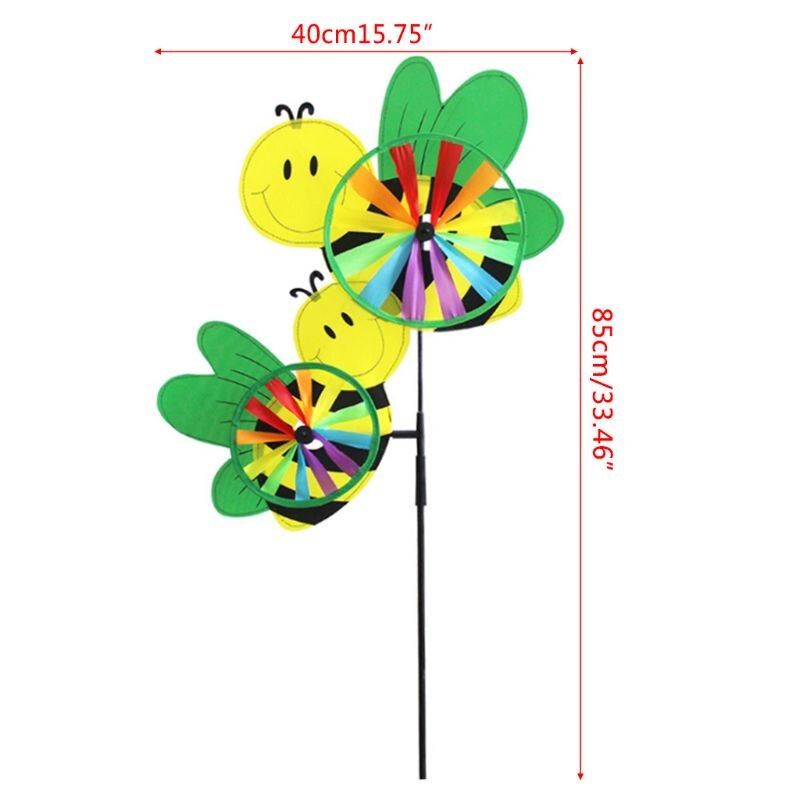 3D Large Cute Animal Bee Windmill Wind Spinner Whirligig Yard Garden Decor Outdoor Classical Toys