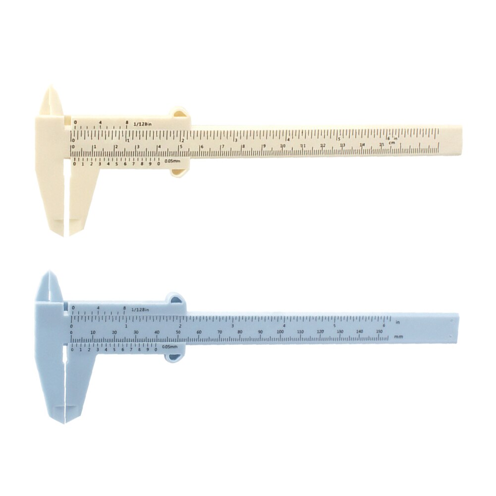 0-150mm Plastic Mini Vernier Caliper 0-150mm Double Scale Depth Gauge Jewelry Measuring Caliper Depth Diameter Measure Ruler