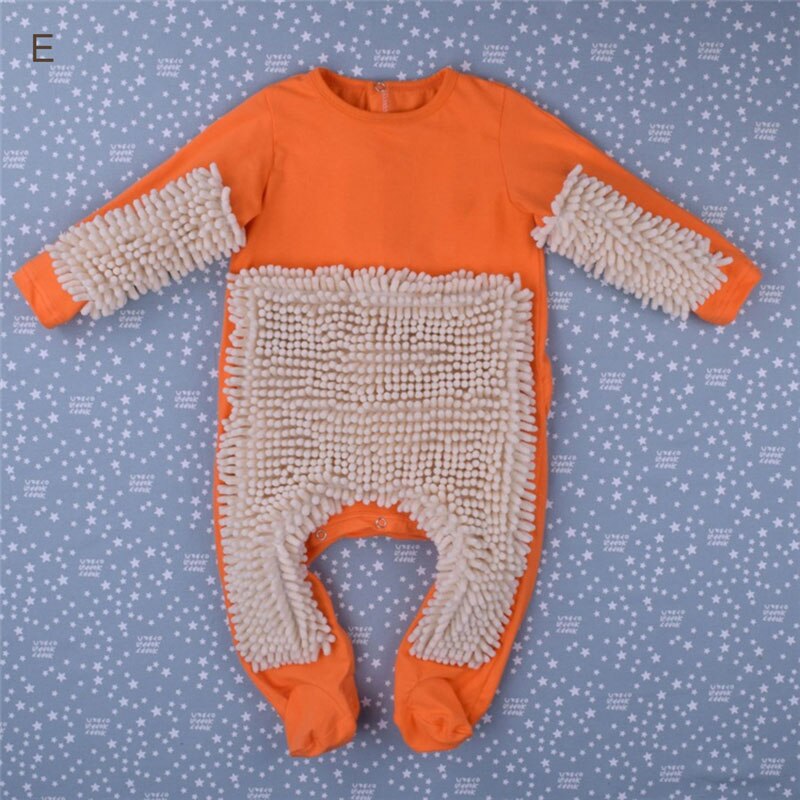 Pelele de mopa para bebé, traje Unisex para niño y niña, pulidor de suelo, mopa, traje de otoño e invierno: E / 18 meses