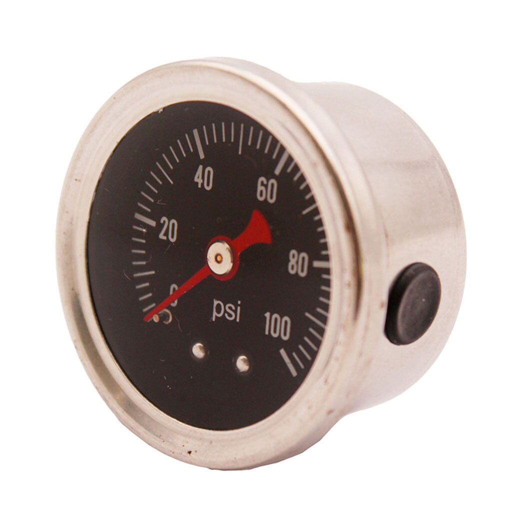 Fuel Pressure Regulator Gauge 0-100 Psi Bar Liquid Fill Chrome Fuel Oil Rail