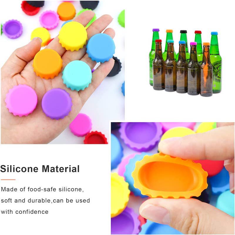 Tapa de botella de cerveza de silicona, cubierta conservante, tapa de botella, vinagre, corctel de soja, 3cm, tapón de vino, accesorios de Bar, 2/6/12 Uds.
