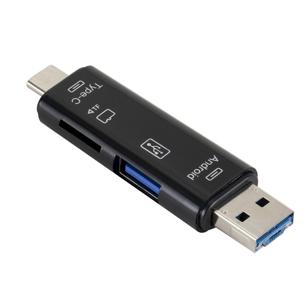 Adaptateur Lecteur De Cartes 5-en-1 USB 3.0 - Type C, USB-A, Micro USB, SD, TF (MicroSD)