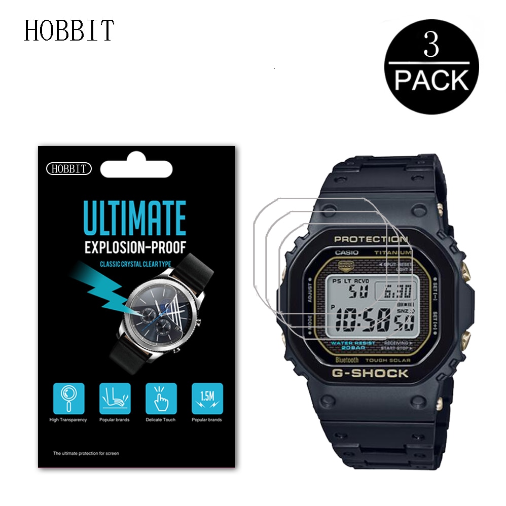 3 stk for casio gmw -b5000tb gmw -b5000 gmw -b5000pb g-shock watch skjermbeskyttelsesfilm gmw -b5000 tcm -1pr anti-sjokk klar film