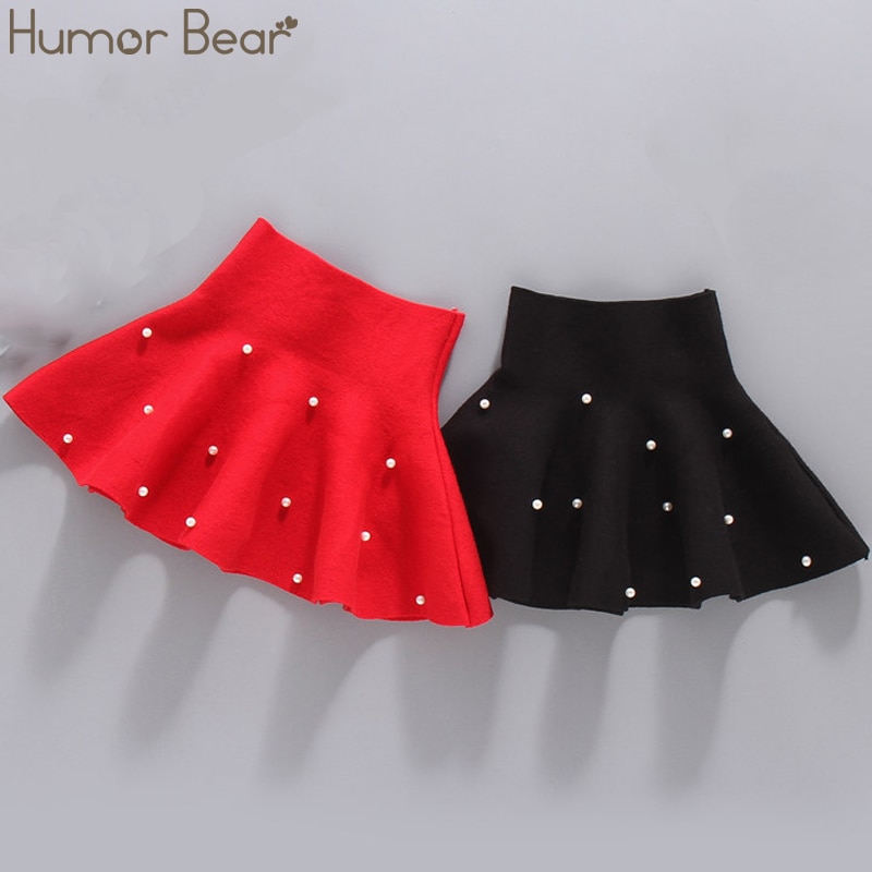 Humor Bear Fall Winter Pleat Skirt Preppy Style Bead Plaid Skirts Mini Cute School Uniforms Ladies Girls Skirt