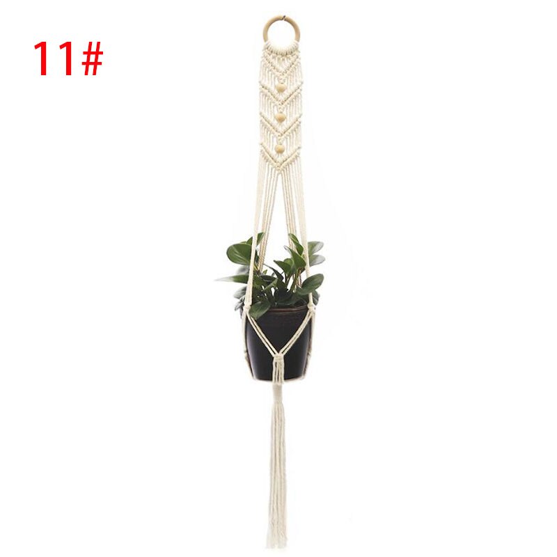 100% handmade macrame plant hanger flower pot baskets hanging net cotton for home wall year decoration Vertical garden: no.11