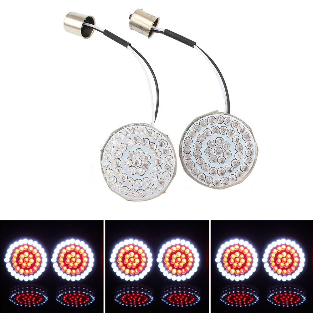 Clignotants de motos, feu rouge, pour Harley Sportster XL 1156 1157 Dyna FXDF Fat Bob Softail, LED, 1200 883: White Red 1157