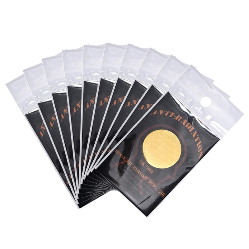 10Pcs Tegen Emf Scalaire Shield Hoge Negatieve Energie 3000cc Ionen Anti Straling Ronde Gouden Sticker