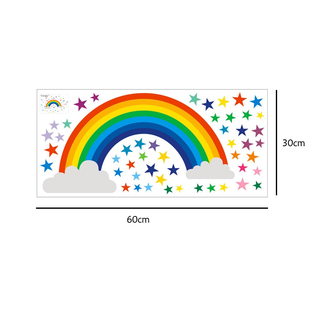 Rainbow Sign Vinyl Sticker Kids Room Wall Stickers Children Home Decor Nursery Wall Decals For Kids Room Wallpaper DIY 826