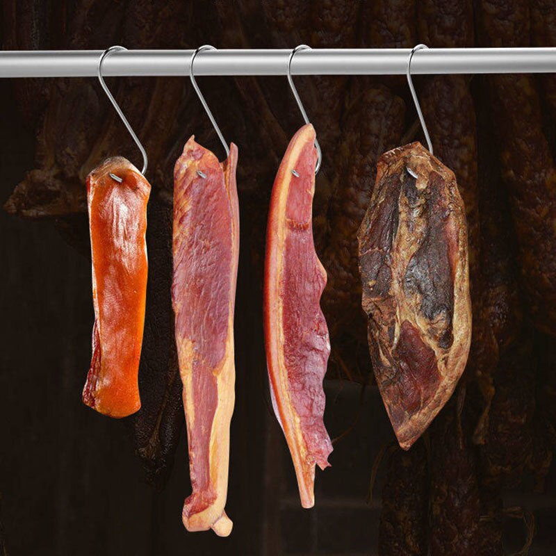 10X S Hook Metal Stainless Steel Iron Barbecue Iron Hook Hanging Sausage Hanging Turkey Hanging Roast Duck Meat Tool