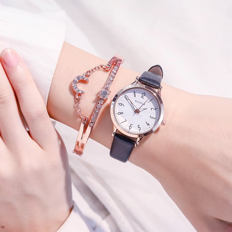 Exquisite Women Watches Luxury Ladies Wristwatches Simple Number Scale Woman Quartz Leather Clock Reloj Femenino