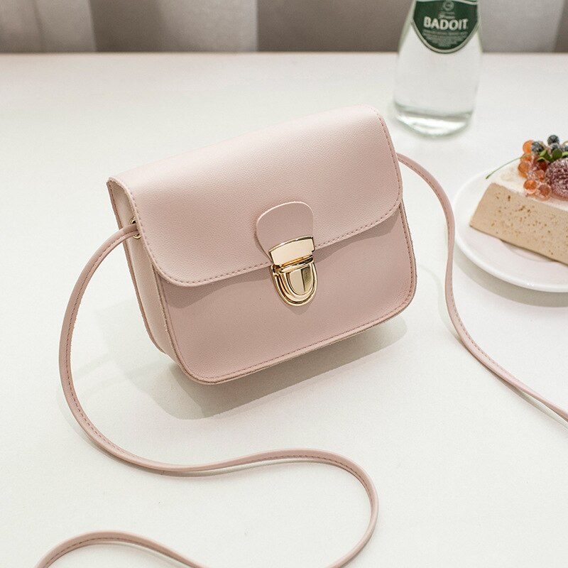 Mode Kleine Crossbody Tassen Voor Vrouwen Mini Pu Lederen Schouder Tas Bolsas Dames Telefoon Portemonnee Messenger Bag: Pink-2