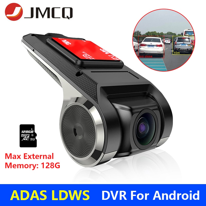 JMCQ USB DVR For Android 8.0 Multimedia player with ADAS NO Rear camera G-sensor Cycle Recording Motion Detection with TF Card