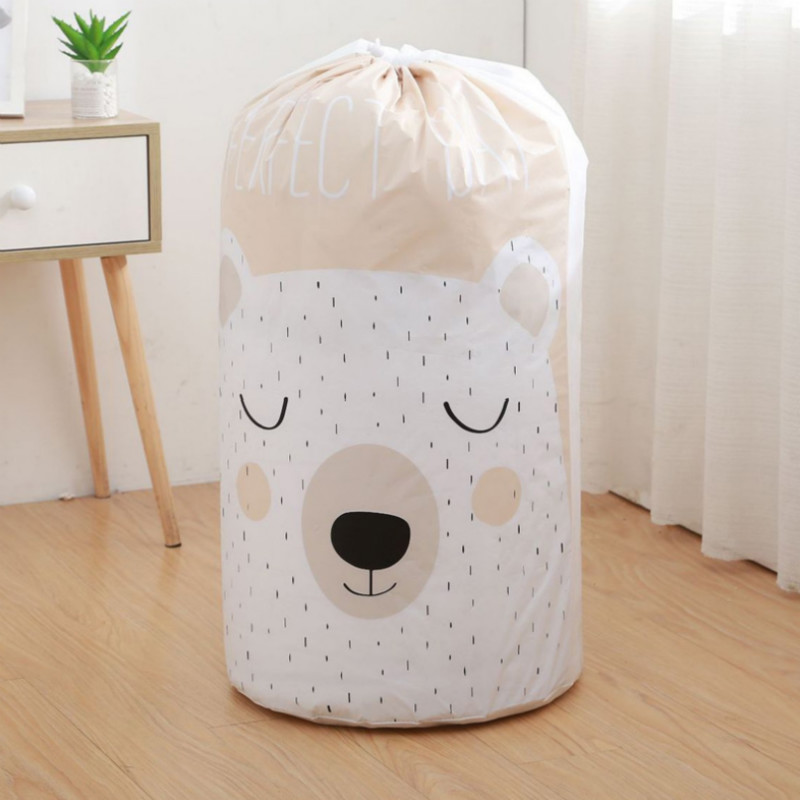 Multipurpose Large Capacity Drawstring Storage Bags Cartoon Pattern Laundry Pouch Kids Toys Storage Bag Room Organize Bags: D