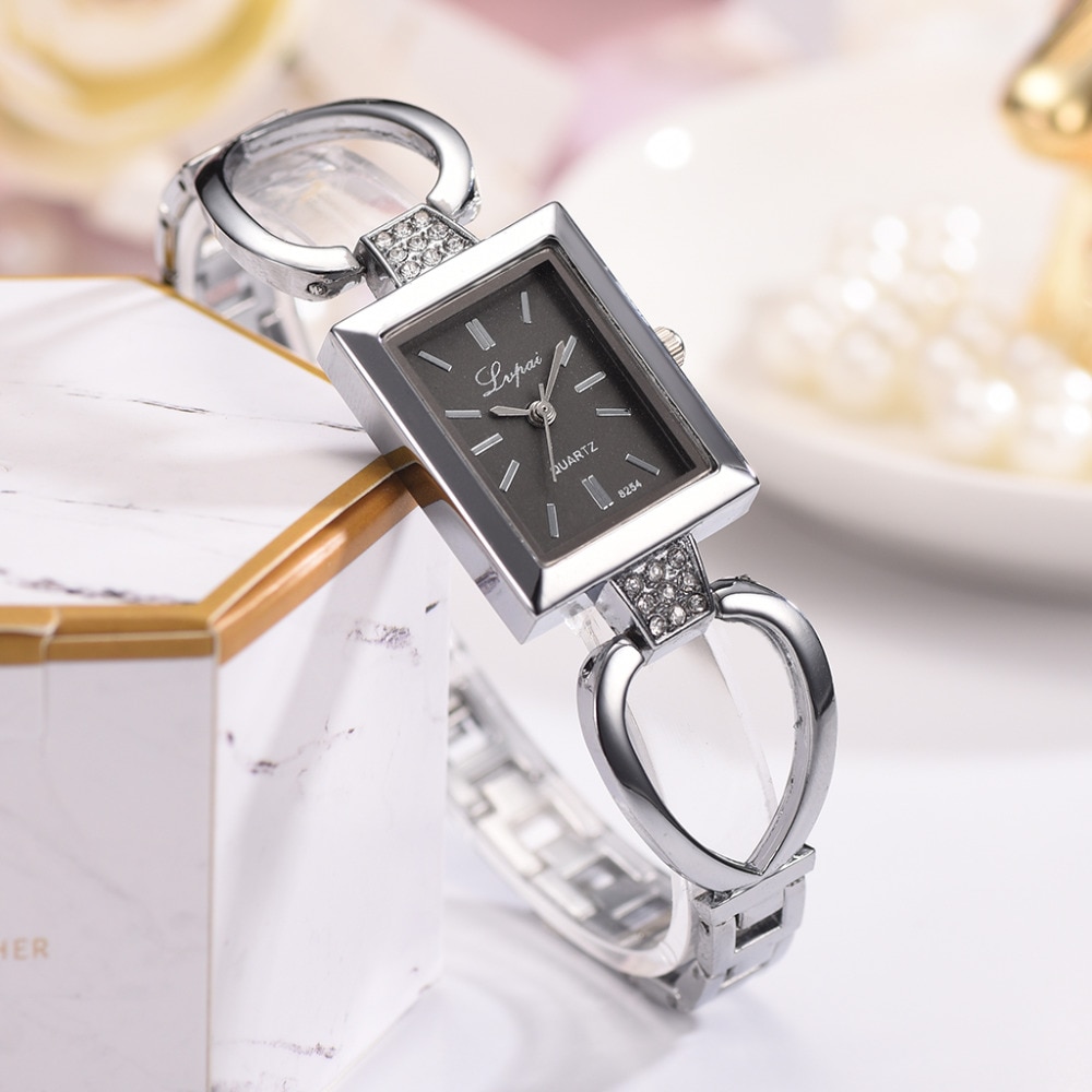 Lvpai Luxe Dames Zwart En Zilveren Horloge Vrouwen Armband Polshorloge Merken Met Alloy Skeleton Strap Vrouwen Jurk Quartz Horloge