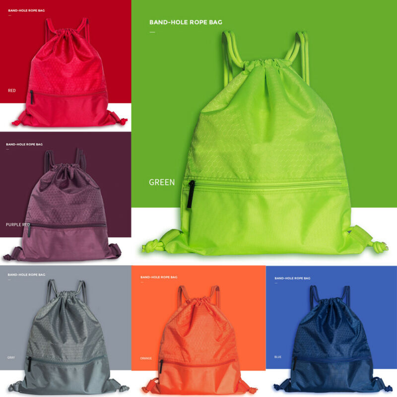 Women Men Outdoor Drawstring Bags Sports Travel String Drawstring Backpack Bags Gym Tote School Sport Pack Brief Casual Rope Bag