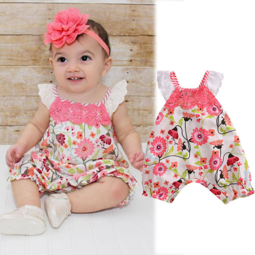 Infant Toddlers Girl Floral Romper Jumpsuit Summer Clothes Outfit Playsuit clothing for children
