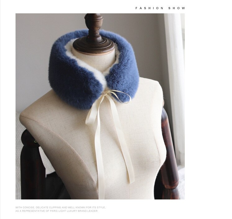 Kraag dames warme dikke effen neckerchief herbruikbare sjaals wintersjaals imitatie konijnenbont sjaal dames