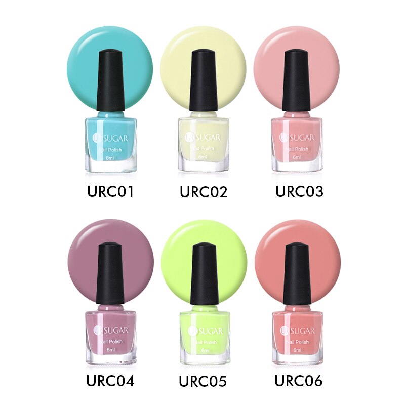 Ur Suiker 6 Ml Snoep Nail Kleur Nagellak Licht Roze Geel Blauw Shining Nail Art Varnish Vernis Voor Nail diy