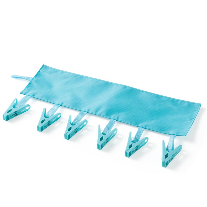 Foldable Bathroom Rack Magical Portable Cloth Hanger Drying Rack Travel Clothespin Towel Socks Hanger Clip 6 Clip Hanger: Blue