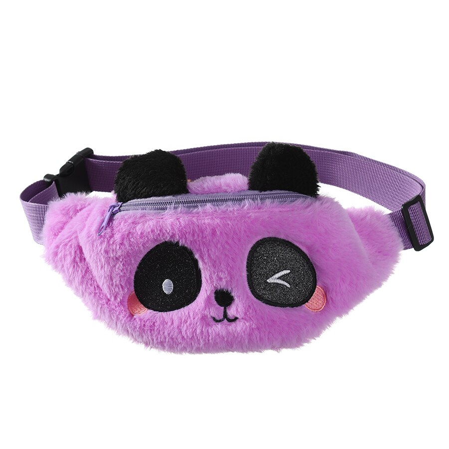 Cute Unicorn Children's Fanny Pack Girls Waist Bag Plush Toys Belt Gradient Color Chest Bag Cartoon Coin Purse Travel Chest Bag: purple