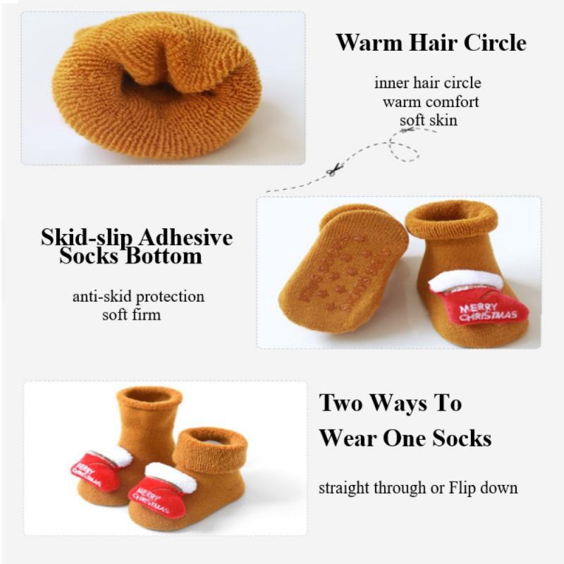 Katoen Floor Sokken Siliconen Antislip Warme Herfst En Winter Baby Baby Jongens Meisjes Voor Kinderen Badstof Kerst accessoires