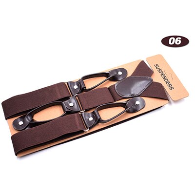 Suspenders for Men Leather Trimmed Button End Elastic Tuxedo Y Back Mens Suspenders Pant Braces Black Khaki Suspensorio: COFFEE