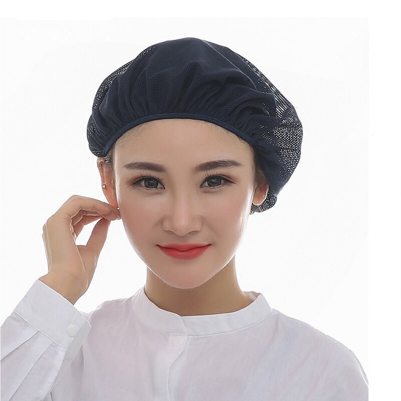 Food caps Adjustable net caps breathable sanitary dust cap men and women workshop canteen hat chef hat breathable mesh: blue