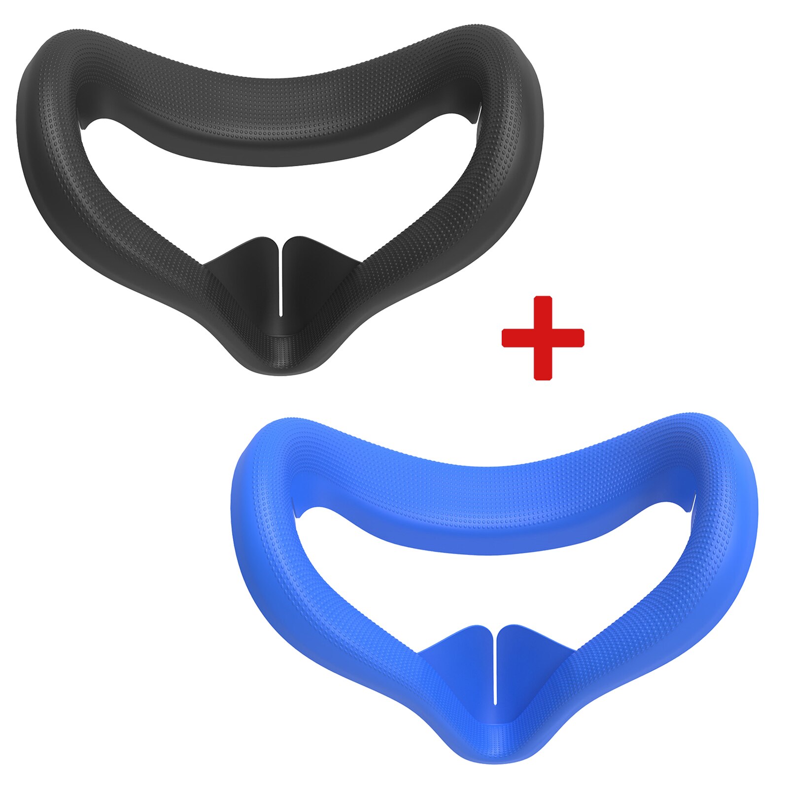 2 Stuks Siliconen Gezicht Cover Voor Oculus Quest 2 Oogmasker Bescherming Pad Vervanging Anti-Zweet Vr Accessoires Anti-Lekkage Licht: Black Blue