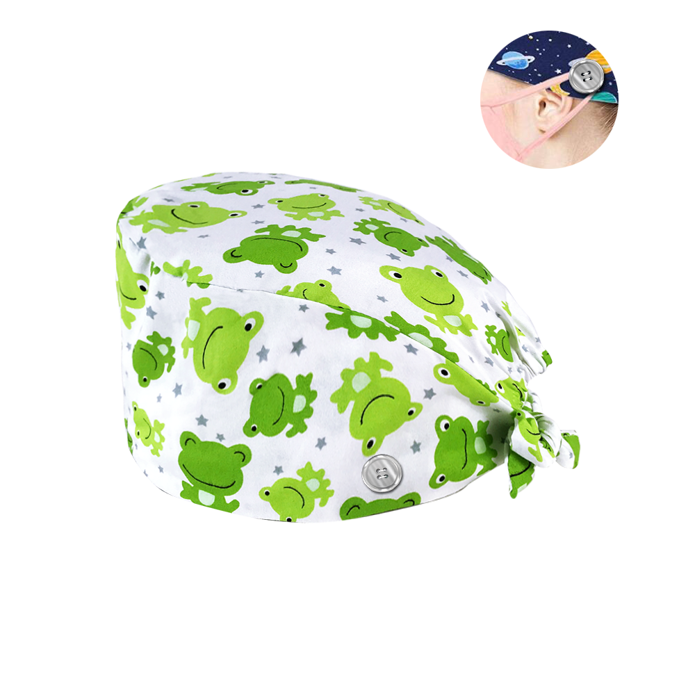 Hc2 k 004 nye knapper unisex kæledyr skønhed arbejde hatte print kasket sundhedstjenester kasket/hatte tilbehør laboratorie arbejds kasket kæledyr kasketter: Hat 12079