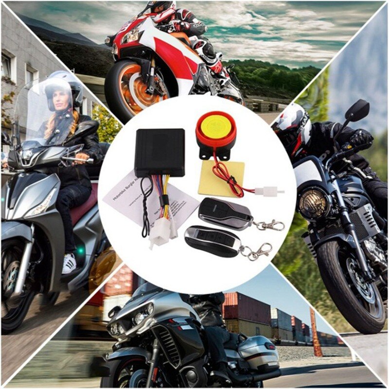 12V Universal Motorcycle Alarm System Scooter Anti-theft Security Alarm System Remote Control Key Fob Anti-theft