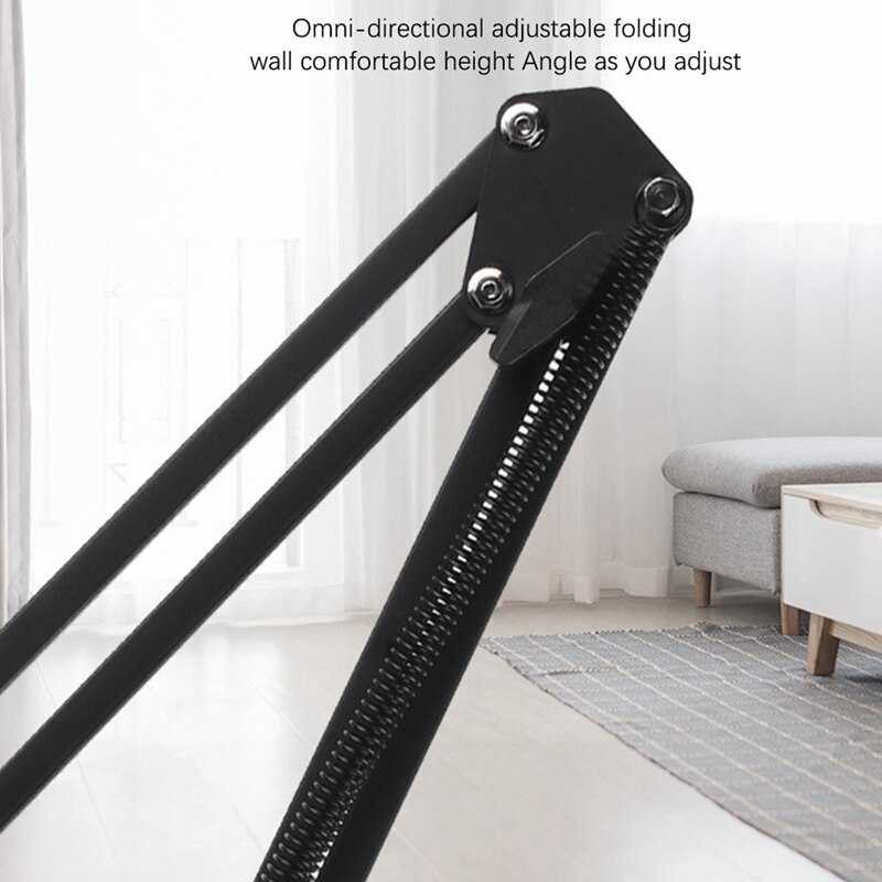 Microphone Holder Adjustable Metal Suspension Arm Scissor Arm Holder with Microphone Holder Mounting Clip