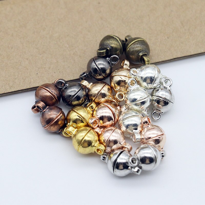 5Pcs Ronde Magnetische Sluitingen Met Schroef 6Mm 8Mm 10Mm Armband Ketting Magneet Sluitingen Aansluitingen Voor Diy sieraden Maken Bevindingen