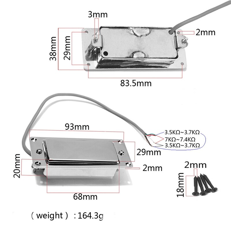 Chroom Zilver Mini Lp Gitaar Humbucker Pickup Verzegelde Pick Up Muziek Reparatie Onderdelen