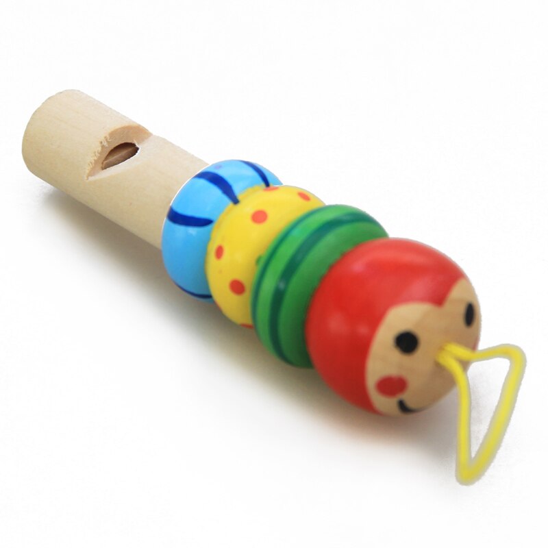 1Pc Baby Whistling Speelgoed Houten Willekeurige Kleur Speelgoed Cartoon Dier Fluitje Educatief Muziek Instrument Speelgoed Voor Baby Kids Kinderen