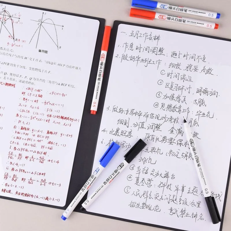 6/12 Stuks Whiteboard Marker Pennen Schoolbord Pennen 3 Kleuren Uitwisbare White Board Markers School Klas Kantoorbenodigdheden levert