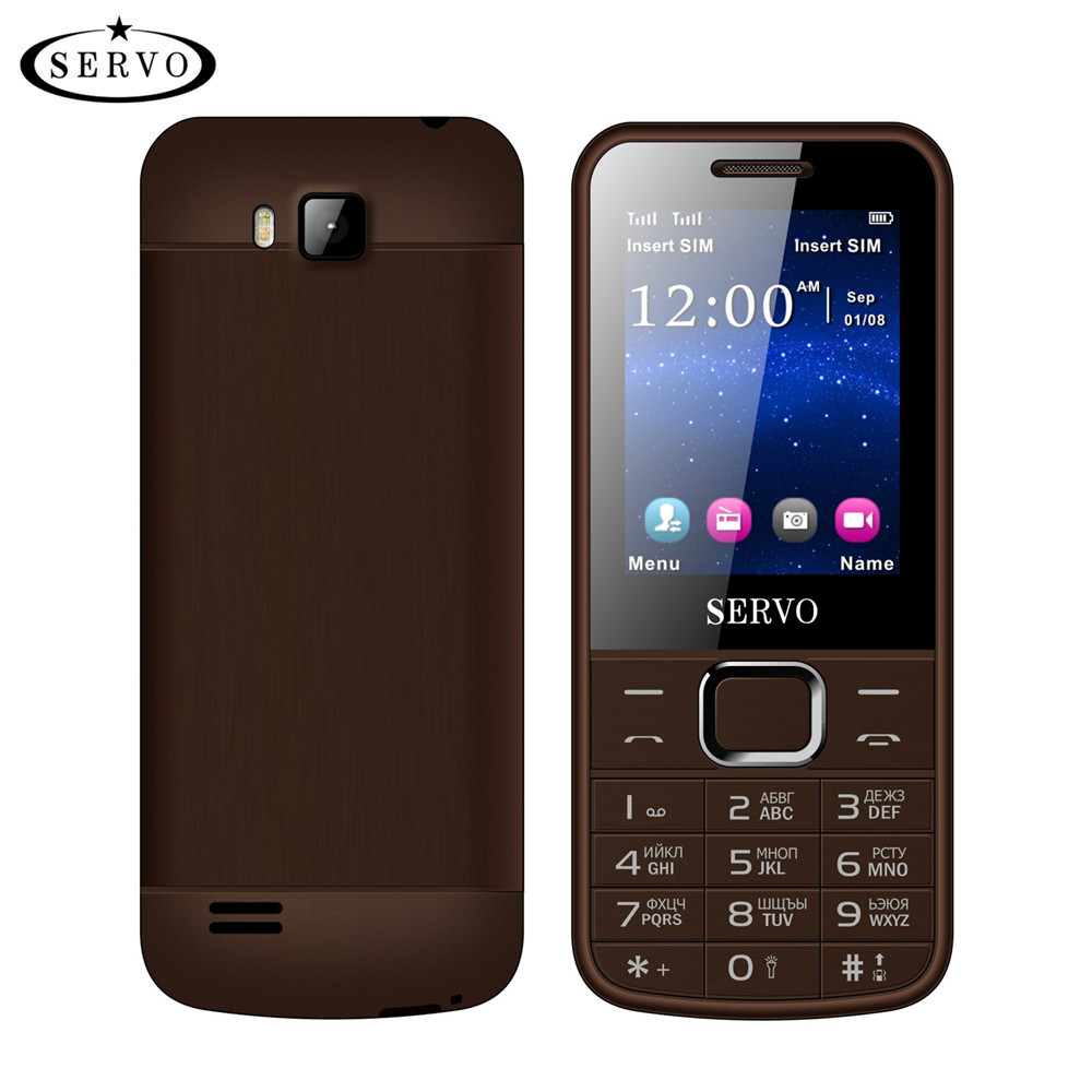 SERVO 225 Original Phone 2.4" Dual SIM Cards Mobile Phones GPRS Vibration Outside FM Radio Bluetooth Cellphone Russian Keyboard