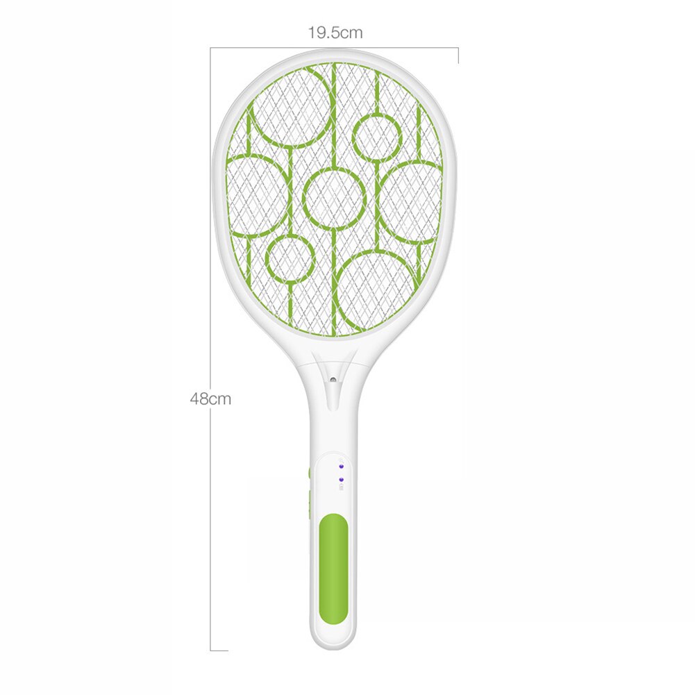 Raquette de Tennis Rechargeable mouche insecte raquette électrique moustique tapette Zapper raquette de poche insecte mouche Bug guêpe: green