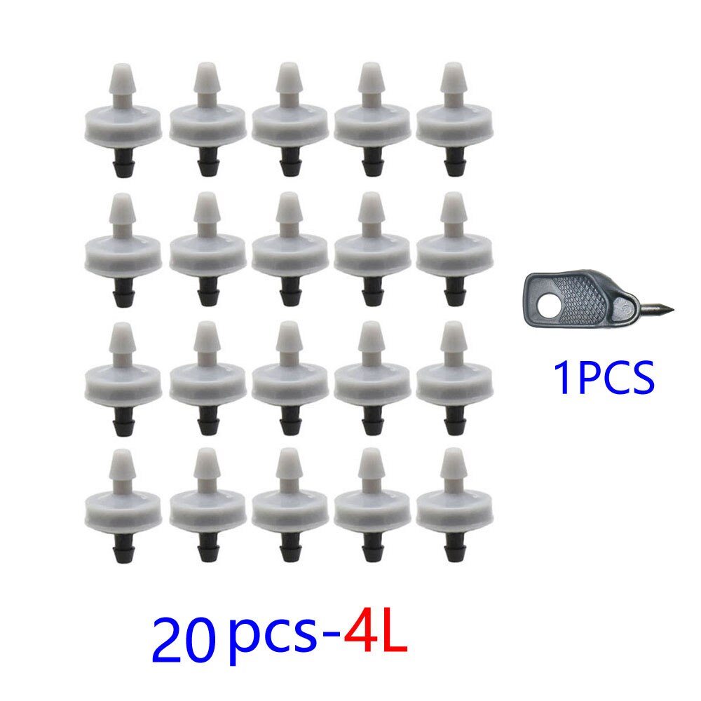 20Pcs 2L 4L 8L Steady Flow Dripper Automatic Pressure Compensation Regulataion In Dripper Garden Agriculture Drip Fittings: 4L-B
