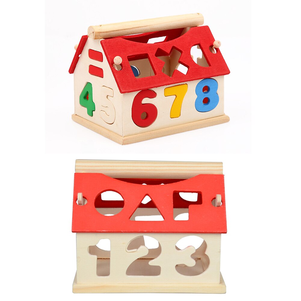 Blokken Hout Huis Kids Intellectuele Developmental Building Baby Educatief Verjaardag Giftstoys