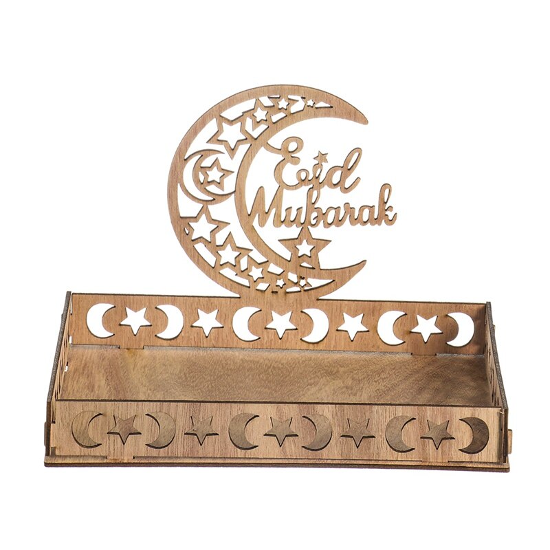 Moon Star Houten Ramadan Decoratie Voor Thuis Islamitische Moslim Party Decor Eid Mubarak Ramadan Kareem Voedsel Lade Eid Al adha