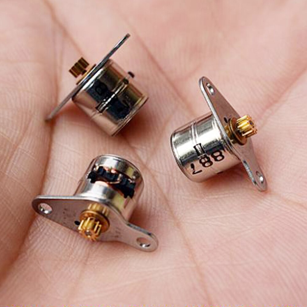5Pcs Mini 8mm Stepper Motor Micro Two-phase Four-wire Stepping Motor Small Shaft Diameter 1mm with Metal Gear Diy Accessories