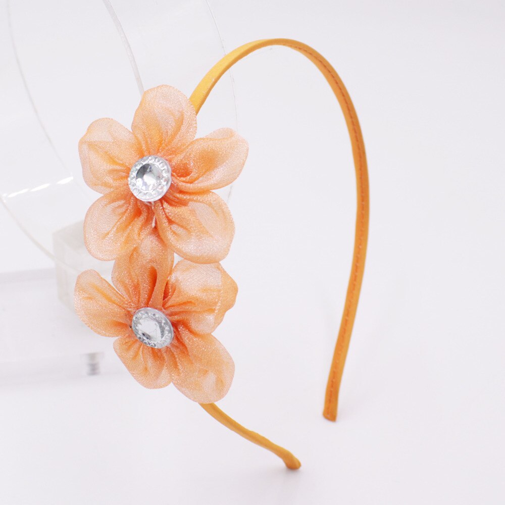 Sød chiffon blomst diamanter hårbånd bløde blomster hårbånd blomster kvinder pandebånd børn hår tilbehør til piger