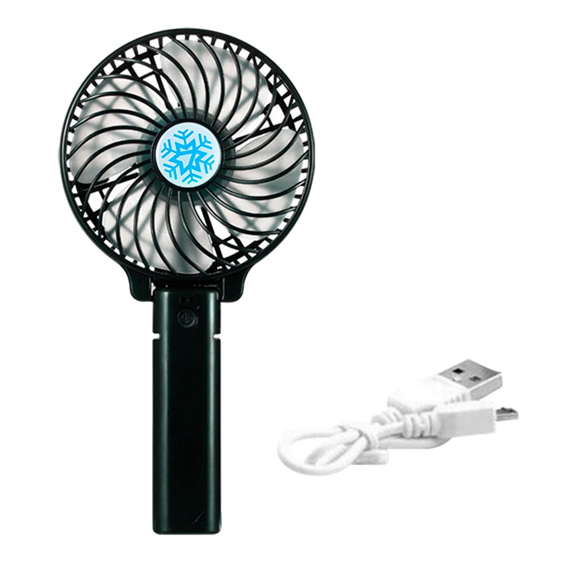 Draagbare Ventilator Handheld Mini Ventilator Usb Oplaadbare Opvouwbaar Desk Air Cooler Fan Personal Air Cooling Fans 3 Speed Kantoor Outdoor: Black