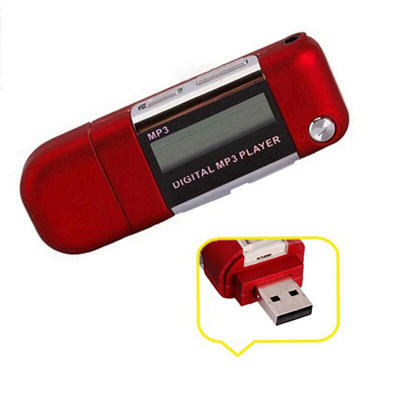 Reproductor de música Mp3, 4GB, disco U, compatible con batería AAA reemplazable, grabación, color rojo y azul, 2 uds.