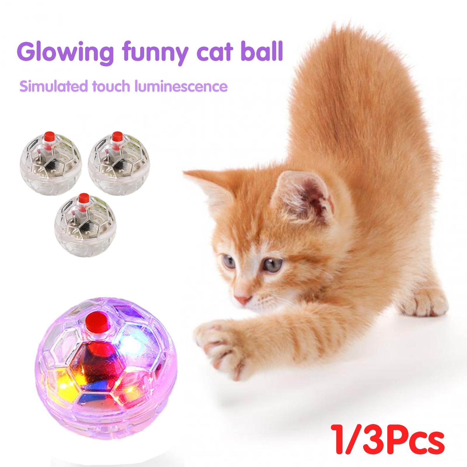 Bola Flash Interativa a Bateria para Animais de Estimação, Cat Motion Light Up, Pequeno Fantasma, Equipamento Paranormal, Brinquedos LED Portáteis, 1 Pc, 3Pcs